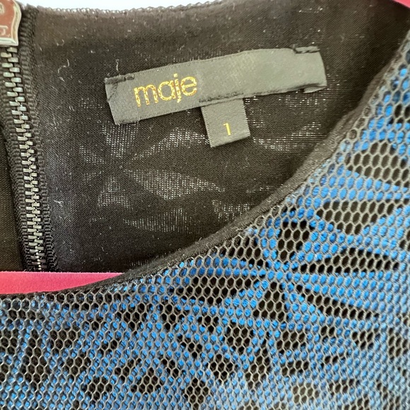 Maje Dress Lace in Black and Blue Size 1 - Picture 4 of 4